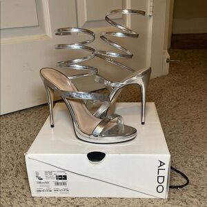 Aldo Metallic Spiral Heels